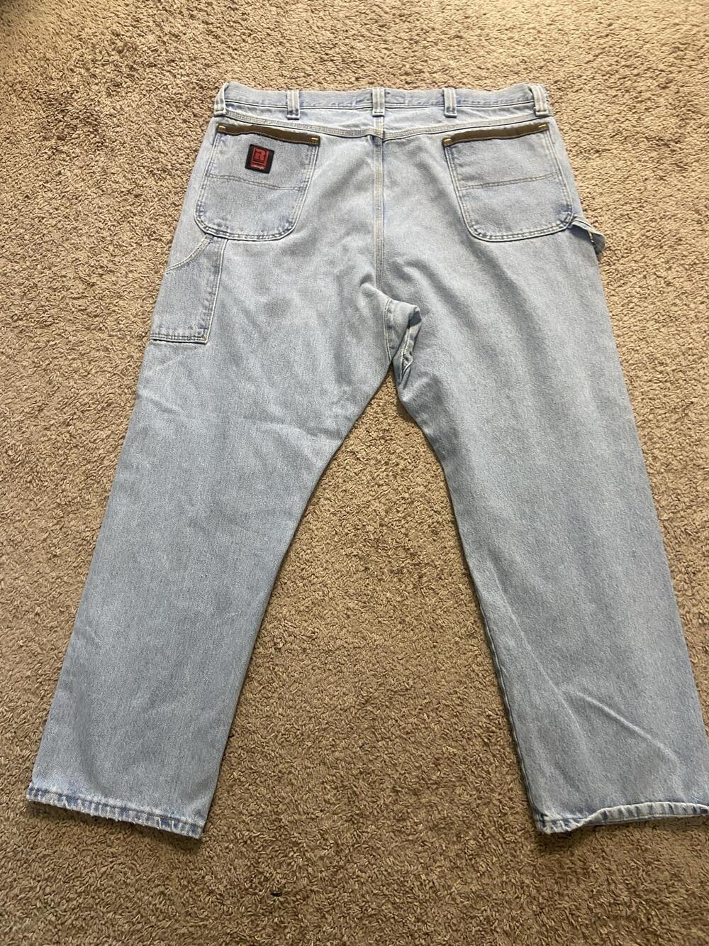 DuraShield Denim Jeans Mens 34x32 Blue Light Wash Relaxed Straight Carpenter - Picture 8 of 8